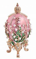 Faberge Style Egg Jewellery Trinket Box "Lilies of the Valley" with a photo frames
