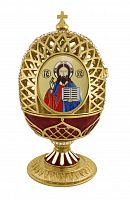 Easter Egg ''Christ Pantocrator'' with carved dome and incised ornament