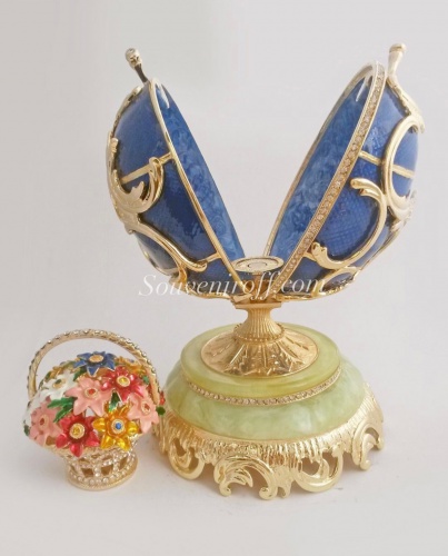 Big Faberge Style  Egg Jewellery Trinket Box "Spring flowers" photo 3