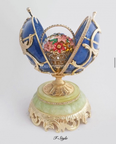 Big Faberge Style  Egg Jewellery Trinket Box "Spring flowers" photo 2