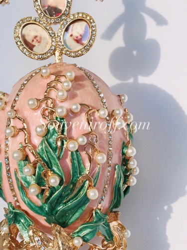Faberge Style Egg Jewellery Trinket Box "Lilies of the Valley" with a photo frames photo 4