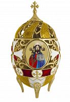 Easter Egg ''White Cross with Christ Pantocrator"