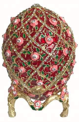 Faberge Egg Box with Rose Heart Clock with Mesh photo 2