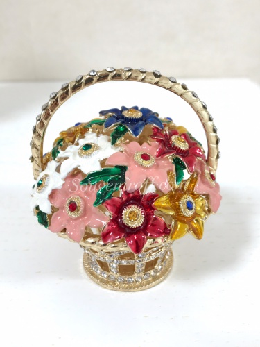 Big Faberge Style  Egg Jewellery Trinket Box "Spring flowers" photo 4
