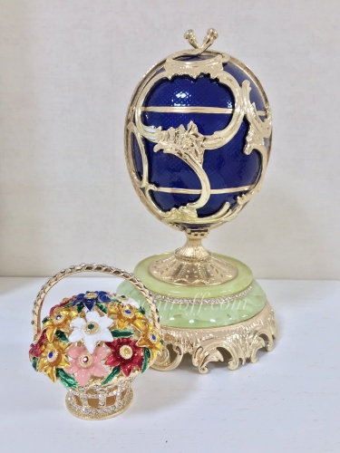 Big Faberge Style  Egg Jewellery Trinket Box "Spring flowers" photo 5