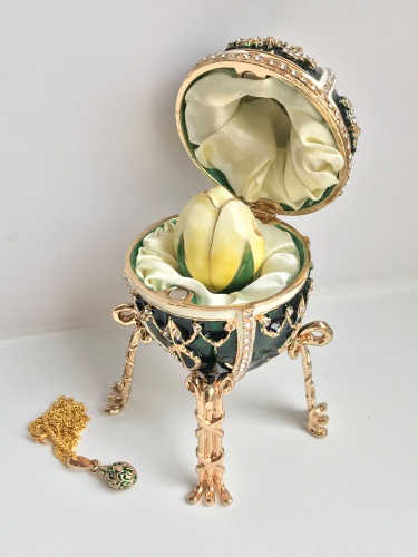 Faberge egg-box "Rosebud" with a surprise pendant photo 6