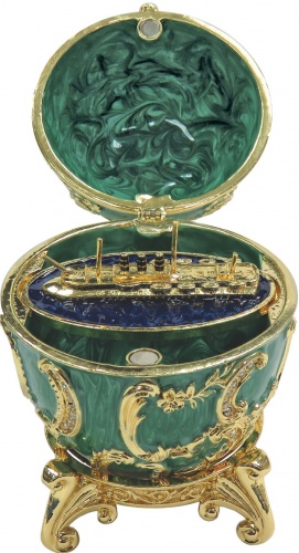 Faberge Style Medium Egg Jewellery Trinket Box Memory of Azov photo 2