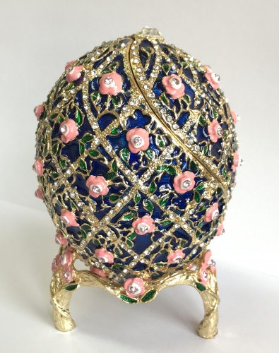 Faberge Egg Box with Rose Heart Clock with Mesh photo 2
