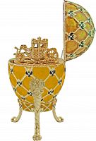 Faberge Style Egg Jewellery Trinket Box ''Coronation" with carriage