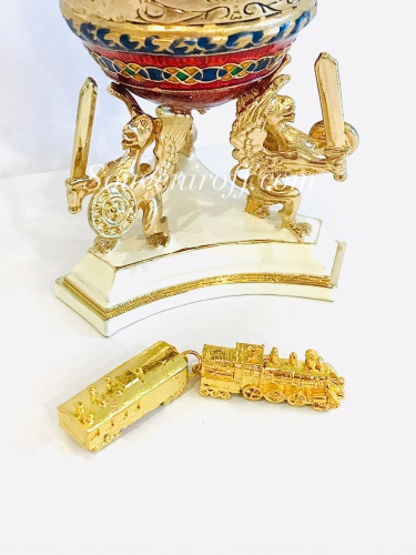 Faberge Style Medium Egg Jewellery Box "Trans-Siberian Express" photo 5