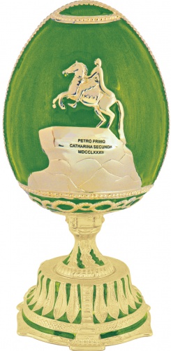 Faberge Style Egg Jewellery Trinket Box "Bronze Horseman'' with Saint Isaac's Cathedral photo 5