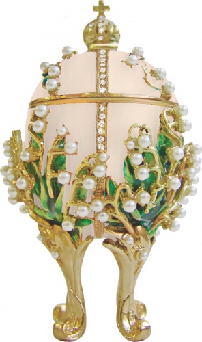 Faberge Style Medium Egg Jewellery Trinket Box ''Lilies of the Valley'' photo 3