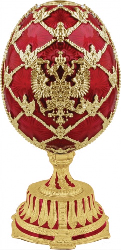 Big Faberge Style  Egg Jewellery Trinket Box with coat of arms and the clock inside photo 3