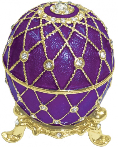 Faberge Style Egg Jewellery Box ''Grid'' with watch photo 6
