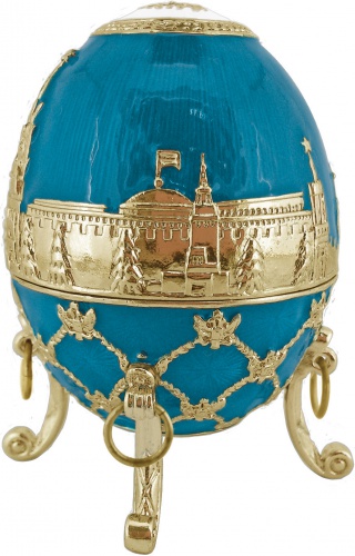 Faberge Style Egg Jewellery Trinket Box ''Moscow'' with crown photo 5