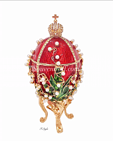 Faberge Style Egg Jewellery Trinket Box "Lilies of the Valley" musical