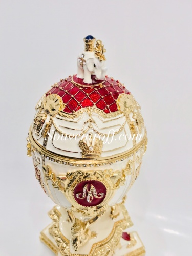 Big Faberge Style  Egg Jewellery Trinket Box "Royal Danish" photo 3
