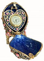 Faberge Egg Box with Rose Heart Clock with Mesh