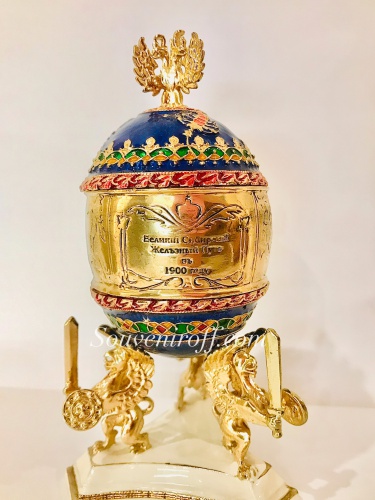 Faberge Style Medium Egg Jewellery Box "Trans-Siberian Express" photo 7