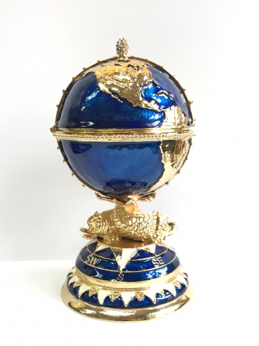 Faberge Style Medium Jewellery Trinket Box ''Globe'' photo 2