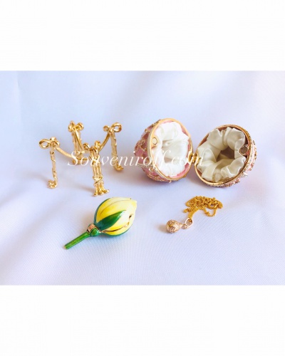 Faberge egg-box "Rosebud" with a surprise pendant photo 2