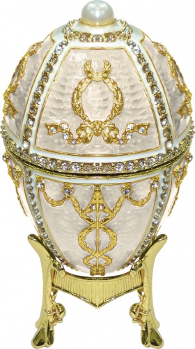 Faberge Style Medium Egg Jewellery Trinket Box "Rosebud" with music photo 2