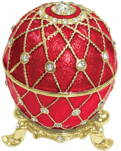 Faberge Style Egg Jewellery Box ''Grid'' with watch photo 3