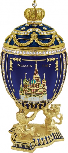 Big Faberge Style Egg Jewellery Trinket Box "Moscow" with three different images on three sides photo 4