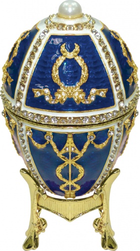 Faberge Style Medium Egg Jewellery Trinket Box "Rosebud" with music photo 4