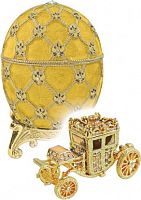Faberge Style Small Egg Jewellery Trinket Box ''Coronation'' with watch