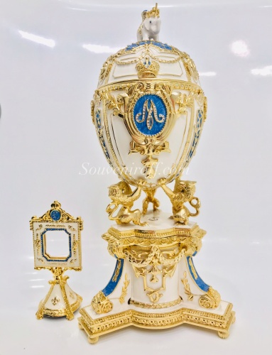 Big Faberge Style  Egg Jewellery Trinket Box "Royal Danish" photo 2