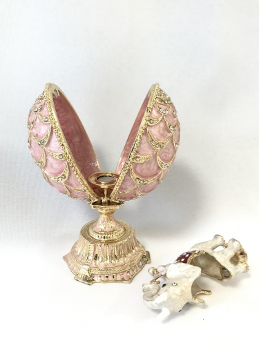 Faberge Pinecone egg box with a surprise on a stand photo 6