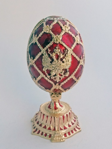 Easter Faberge Style Egg Jewellery Trinket Box ''Saint Basil's Cathedral'' with  coat of arms photo 3