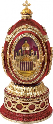 Faberge Style Egg Jewellery Trinket Box Saint Isaac's Cathedral with music photo 2