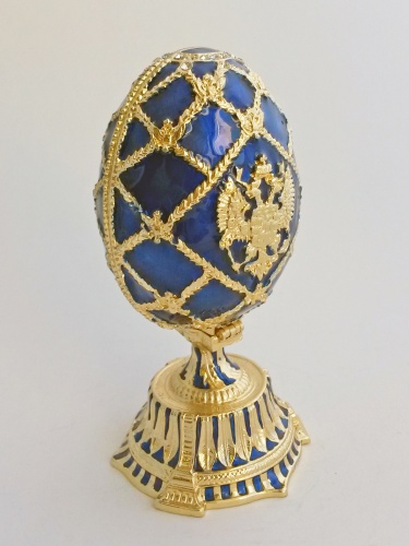 Easter Faberge Style Egg Jewellery Trinket Box with coat of arms, tree and pendant photo 3