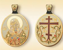 The Orthodox Icon Pendant "The Holy Mother of God of Tenderness"