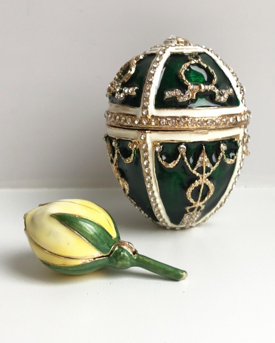 Faberge egg-box "Rosebud" with a surprise pendant photo 3