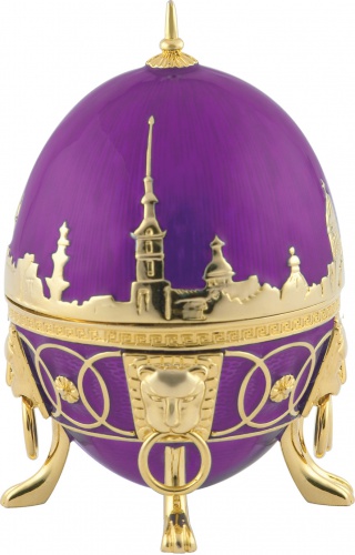 Faberge Style Egg Jewellery Trinket Box with surprise "Embankments of Saint-Petersburgs" photo 4