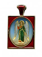 The Orthodox Icon Pendant ''Guardian Angel'' Red