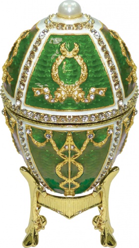 Faberge Style Medium Egg Jewellery Trinket Box "Rosebud" with music photo 3