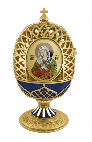 Easter Egg ''Holy Mother'' with carved dome photo 2