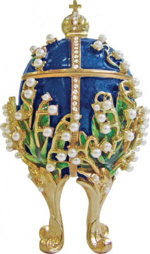 Faberge Style Medium Egg Jewellery Trinket Box ''Lilies of the Valley'' photo 5