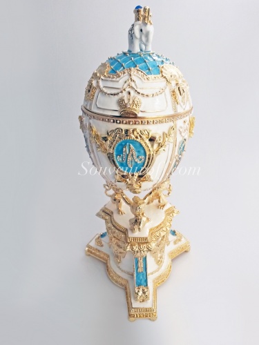 Big Faberge Style  Egg Jewellery Trinket Box "Royal Danish" photo 5