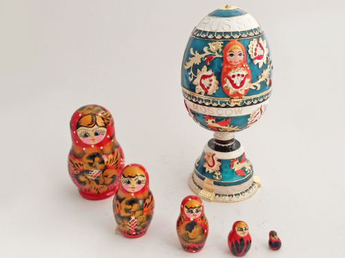 Big musical egg in Russian style with a matryoshka doll photo 4