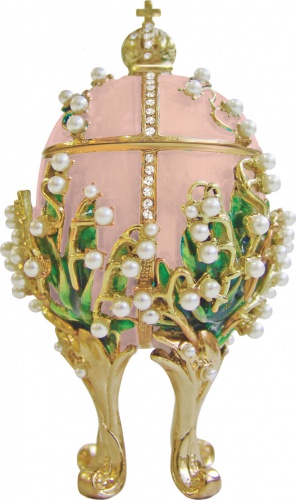Faberge Style Medium Egg Jewellery Trinket Box ''Lilies of the Valley''