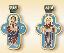 The Orthodox Cross Pendant ''Protection of the Mother of God"