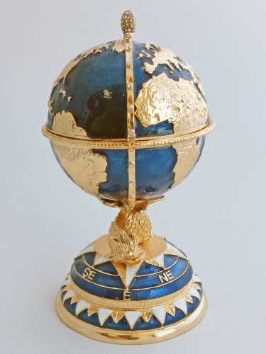 Faberge Style Medium Jewellery Trinket Box ''Globe'' photo 8