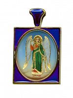 The Orthodox Icon Pendant ''Guardian Angel'' Dark Blue