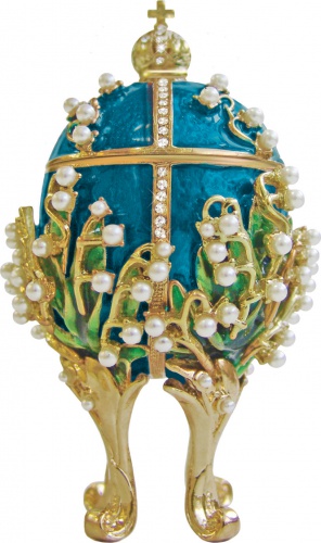 Faberge Style Medium Egg Jewellery Trinket Box ''Lilies of the Valley'' photo 2