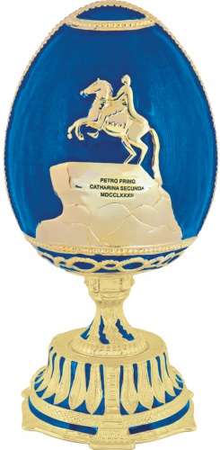 Faberge Style Egg Jewellery Trinket Box "Bronze Horseman'' with Saint Isaac's Cathedral photo 6